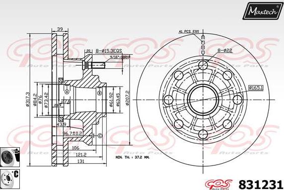 Maxtech 71810047 - Vodeci zavrtanj, kočione čeljusti www.molydon.hr