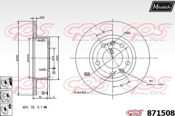 Maxtech 71810245 - Vodeci zavrtanj, kočione čeljusti www.molydon.hr