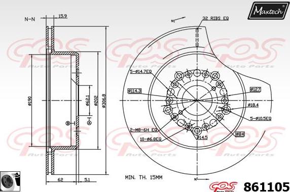 Maxtech 71810001 - Vodeci zavrtanj, kočione čeljusti www.molydon.hr