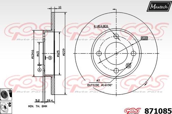 Maxtech 71810014 - Vodeci zavrtanj, kočione čeljusti www.molydon.hr