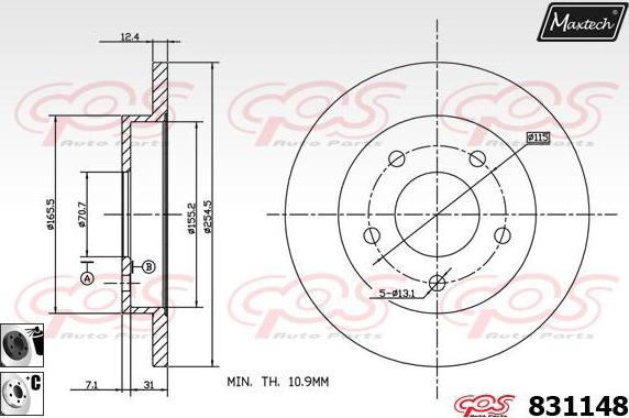 Maxtech 71810078 - Vodeci zavrtanj, kočione čeljusti www.molydon.hr