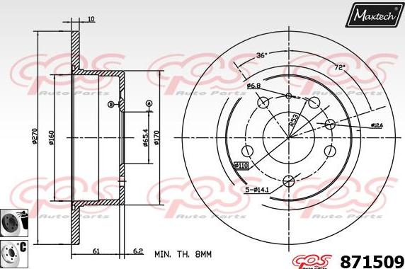 Maxtech 71810192 - Vodeci zavrtanj, kočione čeljusti www.molydon.hr