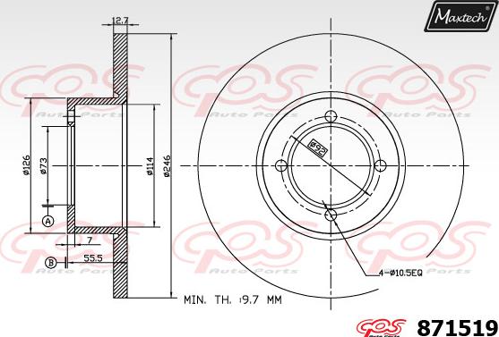 Maxtech 71810169 - Vodeci zavrtanj, kočione čeljusti www.molydon.hr