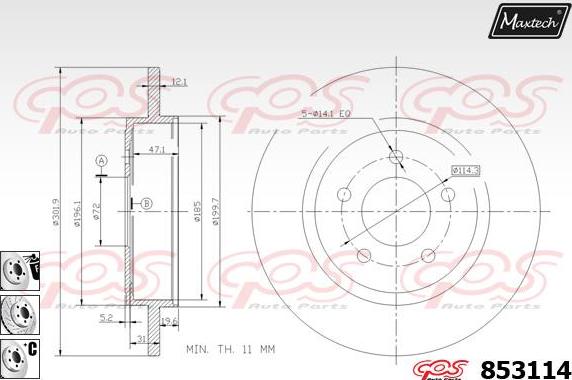 Maxtech 865271 - Kočioni disk www.molydon.hr