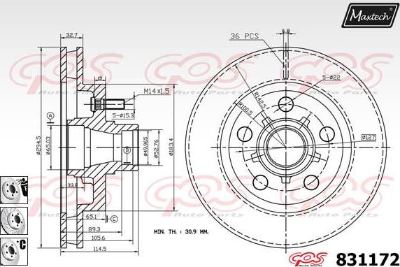 Maxtech 71810162 - Vodeci zavrtanj, kočione čeljusti www.molydon.hr