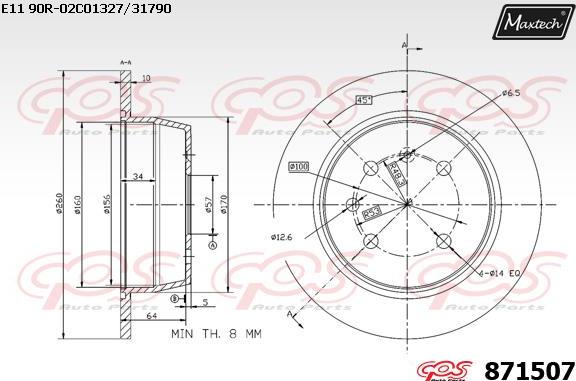 Maxtech 71810167 - Vodeci zavrtanj, kočione čeljusti www.molydon.hr