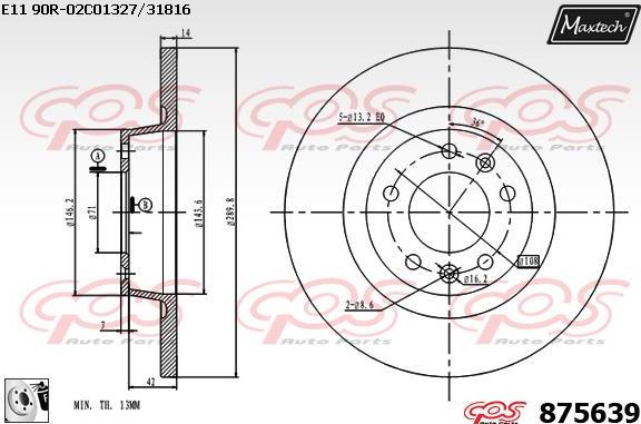 Maxtech 71810119 - Vodeci zavrtanj, kočione čeljusti www.molydon.hr