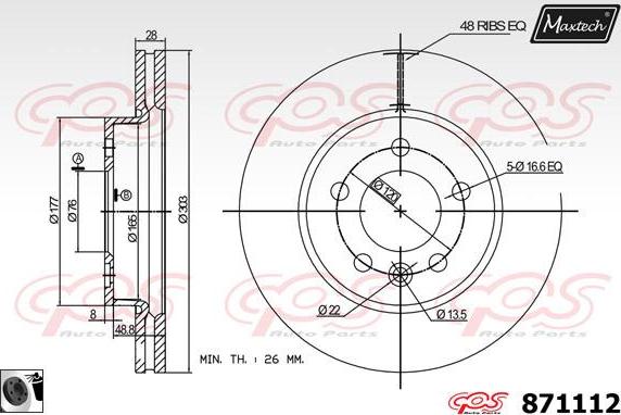 Maxtech 71810111 - Vodeci zavrtanj, kočione čeljusti www.molydon.hr