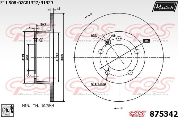 Maxtech 71810113 - Vodeci zavrtanj, kočione čeljusti www.molydon.hr