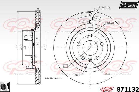 Maxtech 71810112 - Vodeci zavrtanj, kočione čeljusti www.molydon.hr