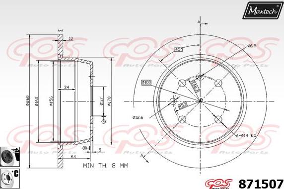 Maxtech 71810180 - Vodeci zavrtanj, kočione čeljusti www.molydon.hr