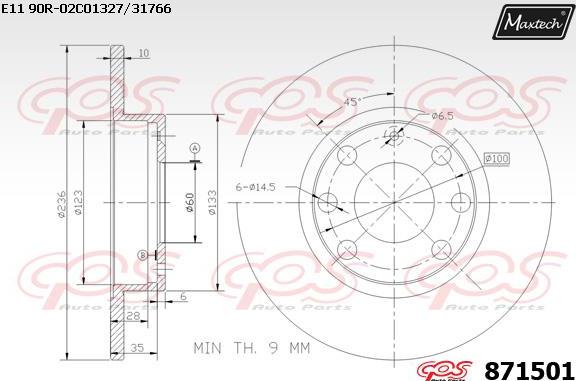 Maxtech 71810132 - Vodeci zavrtanj, kočione čeljusti www.molydon.hr