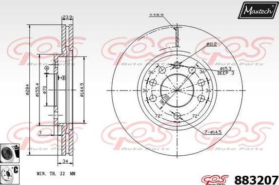 Maxtech 71810241 - Vodeci zavrtanj, kočione čeljusti www.molydon.hr