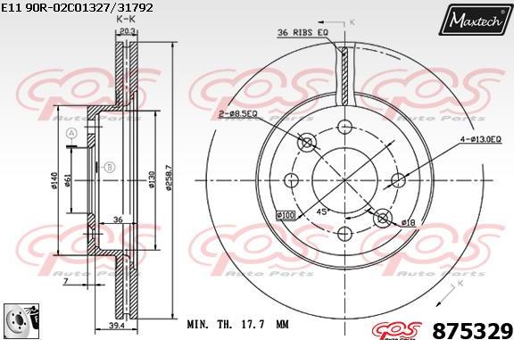 Maxtech 71810257 - Vodeci zavrtanj, kočione čeljusti www.molydon.hr