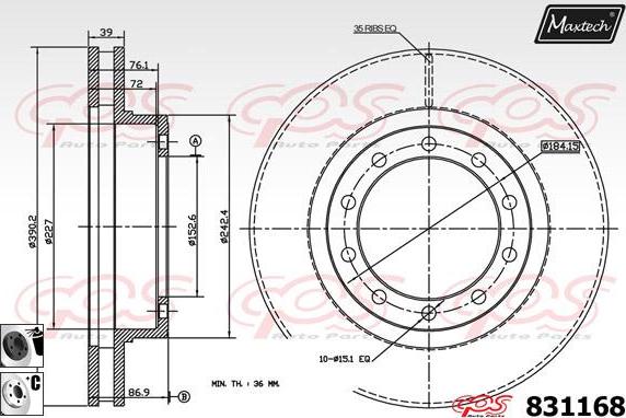 Maxtech 71810216 - Vodeci zavrtanj, kočione čeljusti www.molydon.hr