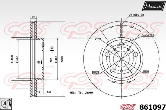 Maxtech 71810232 - Vodeci zavrtanj, kočione čeljusti www.molydon.hr