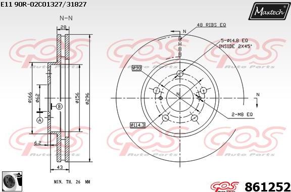 Maxtech 71810223 - Vodeci zavrtanj, kočione čeljusti www.molydon.hr