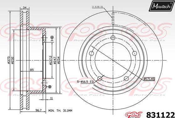 Maxtech 71810222 - Vodeci zavrtanj, kočione čeljusti www.molydon.hr