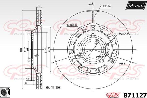 Maxtech 71810274 - Vodeci zavrtanj, kočione čeljusti www.molydon.hr