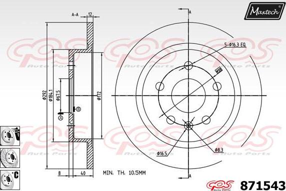 Maxtech 857122 - Kočioni disk www.molydon.hr