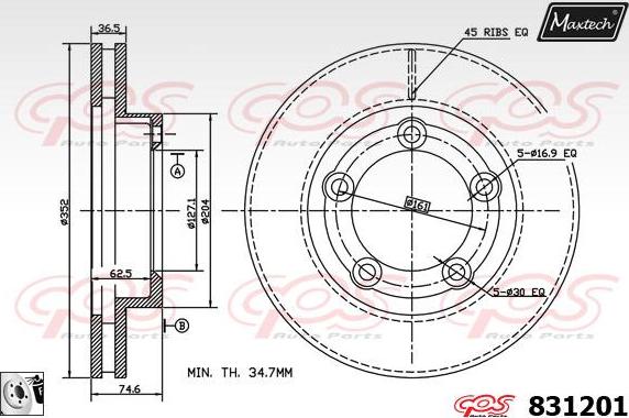 Maxtech 72940045 - Klip, kočione čeljusti www.molydon.hr