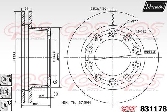 Maxtech 811232 - Kočioni disk www.molydon.hr