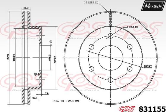 Maxtech 811224 - Kočioni disk www.molydon.hr