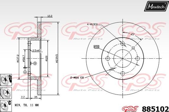 Maxtech 875376 - Kočioni disk www.molydon.hr