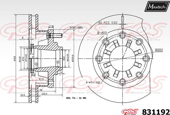 Maxtech 72954065 - Klip, kočione čeljusti www.molydon.hr