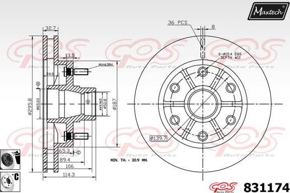 Maxtech 72954061 - Klip, kočione čeljusti www.molydon.hr