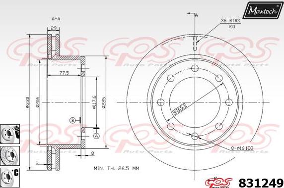 Maxtech 881218 - Kočioni disk www.molydon.hr