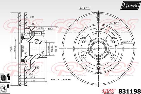 Maxtech 72954071 - Klip, kočione čeljusti www.molydon.hr