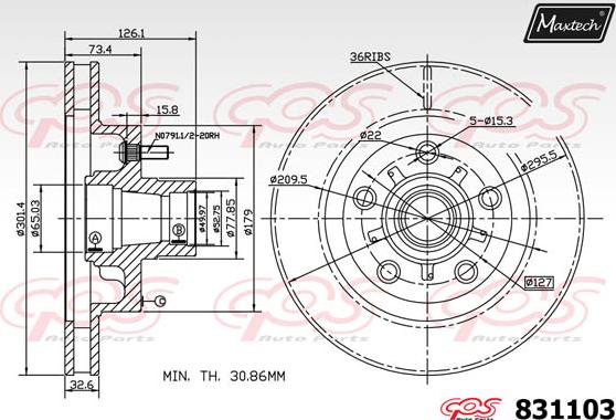 Maxtech 72936030 - Klip, kočione čeljusti www.molydon.hr