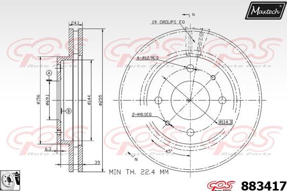 Maxtech 72718043 - Element za podešavanje, rucna kočnica - kočione čeljusti www.molydon.hr