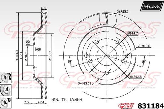 Maxtech 72718014 - Element za podešavanje, rucna kočnica - kočione čeljusti www.molydon.hr