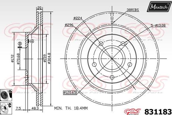 Maxtech 72718013 - Element za podešavanje, rucna kočnica - kočione čeljusti www.molydon.hr