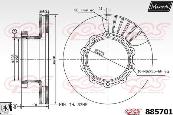 Maxtech 72718012 - Element za podešavanje, rucna kočnica - kočione čeljusti www.molydon.hr