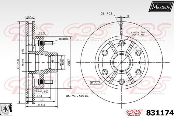 Maxtech 72718032 - Element za podešavanje, rucna kočnica - kočione čeljusti www.molydon.hr