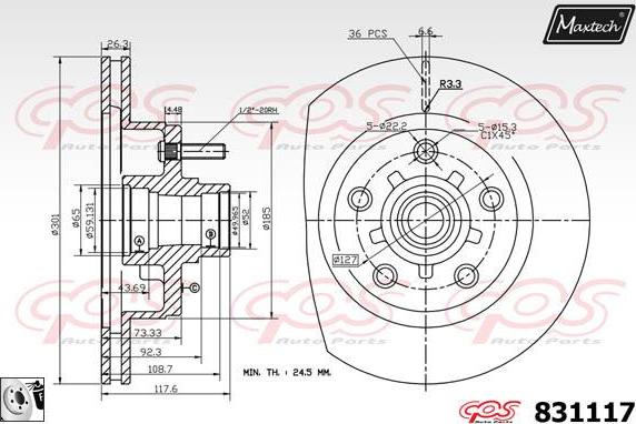 Maxtech 72718025 - Element za podešavanje, rucna kočnica - kočione čeljusti www.molydon.hr