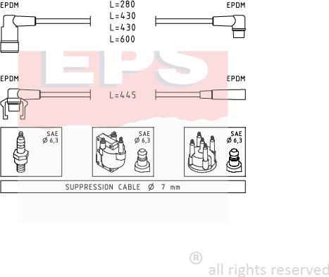 MDR EPS-1500 415 - Set kablova za paljenje www.molydon.hr