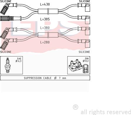 MDR EPS-1500 889 - Set kablova za paljenje www.molydon.hr