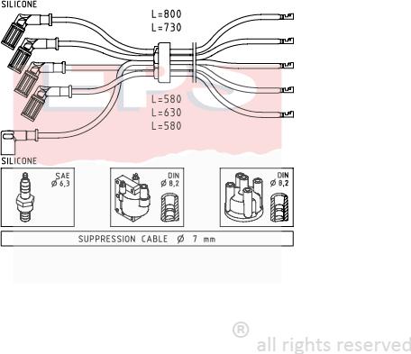 MDR EPS-1500 716 - Set kablova za paljenje www.molydon.hr