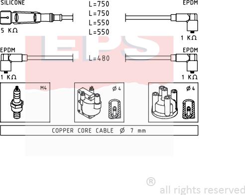 MDR EPS-1500 736 - Set kablova za paljenje www.molydon.hr