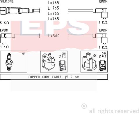 MDR EPS-1500 727 - Set kablova za paljenje www.molydon.hr