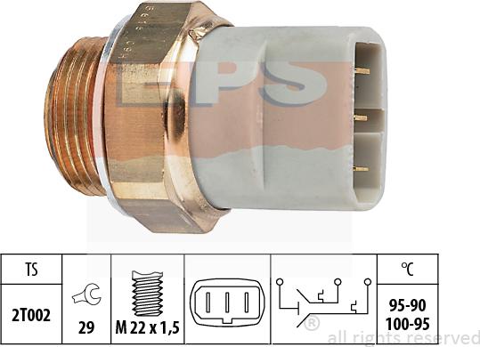 MDR EPS-1850 616 - Prekidač temperature, ventilator radijatora / klima uređaja www.molydon.hr