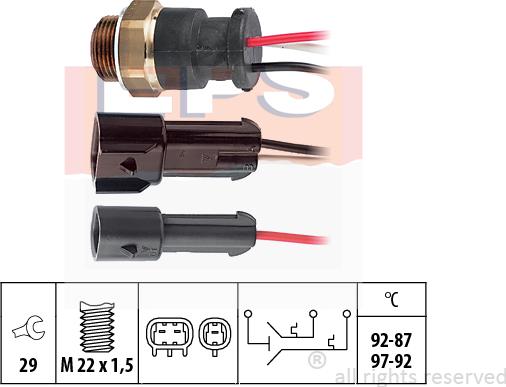 MDR EPS-1850 610 - Prekidač temperature, ventilator radijatora / klima uređaja www.molydon.hr