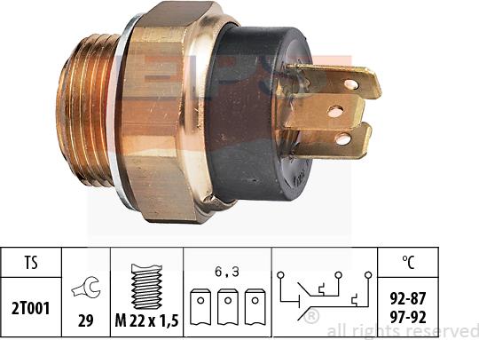 MDR EPS-1850 612 - Prekidač temperature, ventilator radijatora / klima uređaja www.molydon.hr