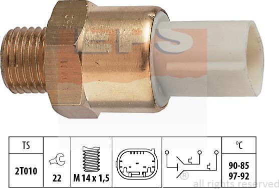 MDR EPS-1850 684 - Prekidač temperature, ventilator radijatora / klima uređaja www.molydon.hr