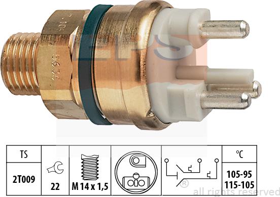 MDR EPS-1850 636 - Prekidač temperature, ventilator radijatora / klima uređaja www.molydon.hr