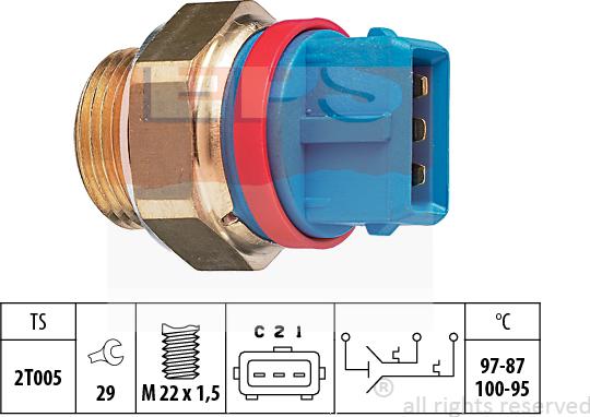 MDR EPS-1850 631 - Prekidač temperature, ventilator radijatora / klima uređaja www.molydon.hr